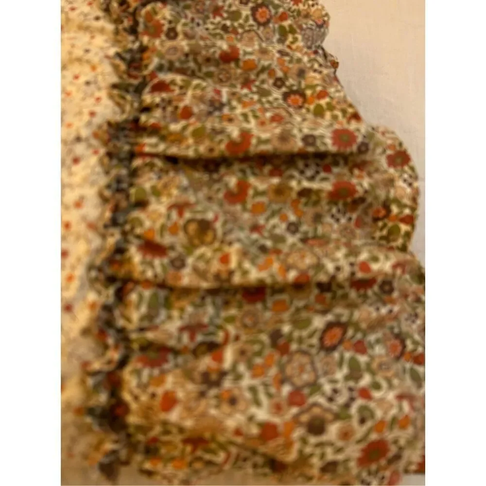 2 Sears quilted pilllow sham ruffle edges‎ vintage brown 100 polyester 35